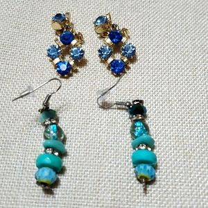 2 Sets of Earrings Sparkling Terquios and Sky Blue